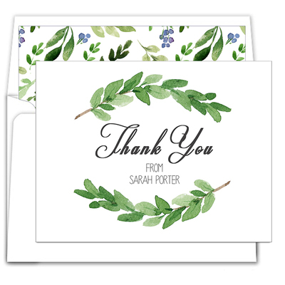 Two Sprigs Foldover Thank You Note Cards